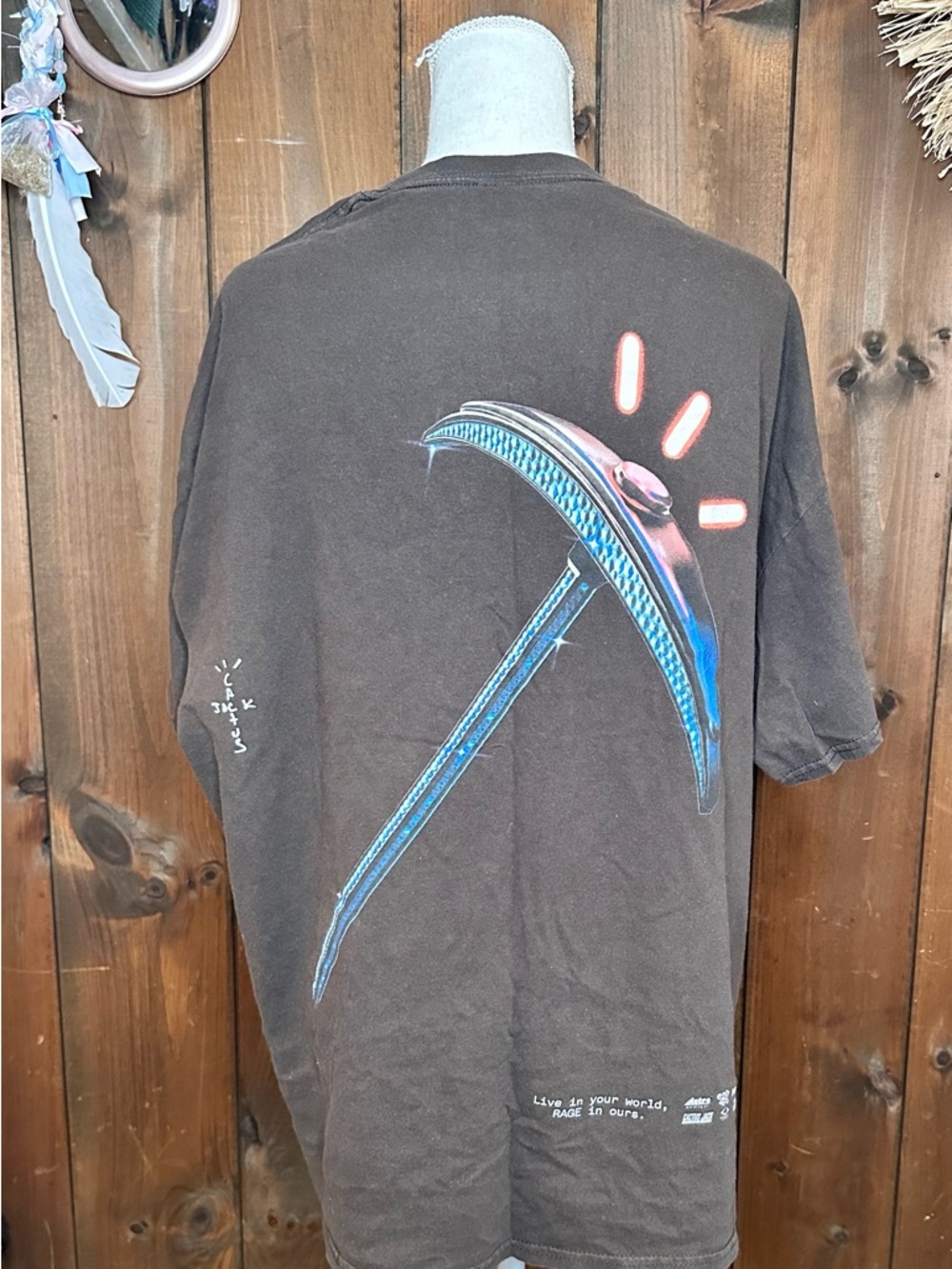 Travis Scott Fortnite Astronomical pickaxe Brown T-Shirt size XL Cactus Jack